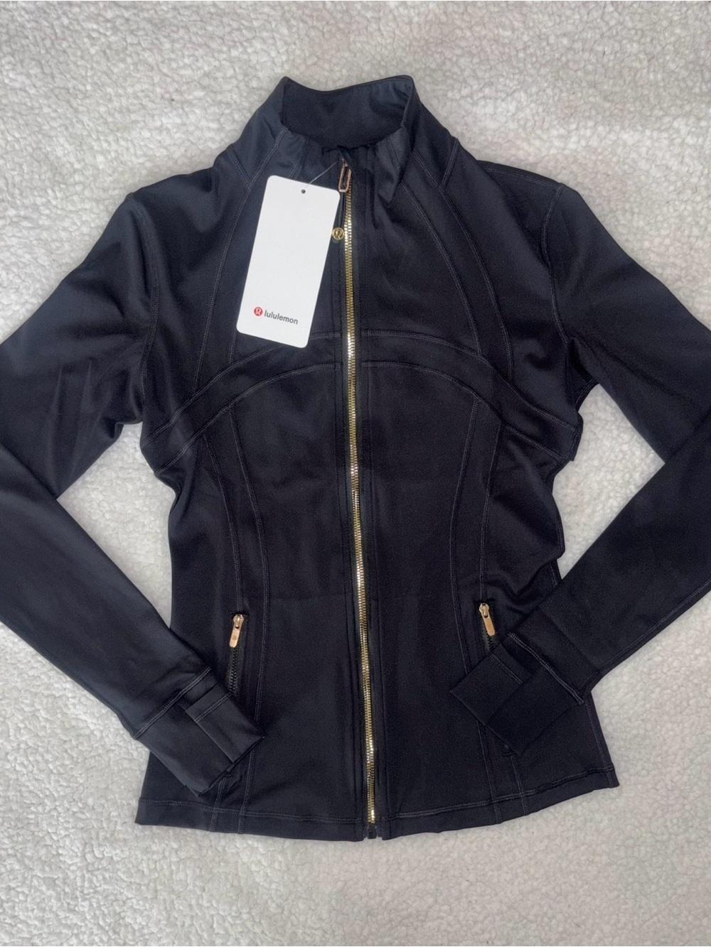 Lululemon Define Jacket Black Gold Hardware Size 4 Luon NWT